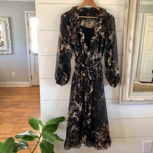 Few Moda Romantic Black Ruffle Dress Size Small